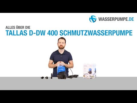 Tallas D-DW 400 Schmutzwasserpumpe mit Zubehör und Verpackung