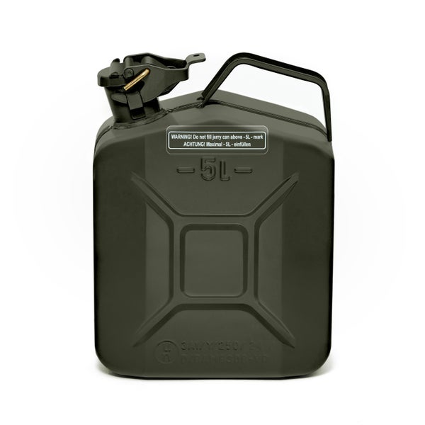 BW® Kraftstoffkanister Metall Benzinkanister 5 Liter - Bronzegrün - RAL 6031-F9 - TÜV-geprüft und UN-Zulassung - Made in Europe