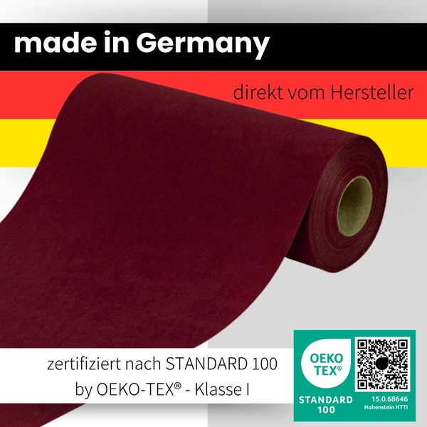 Sensalux Tischläufer, Länge: 25m, stoffähnliches Vlies, Breite: 50cm, Bordeaux