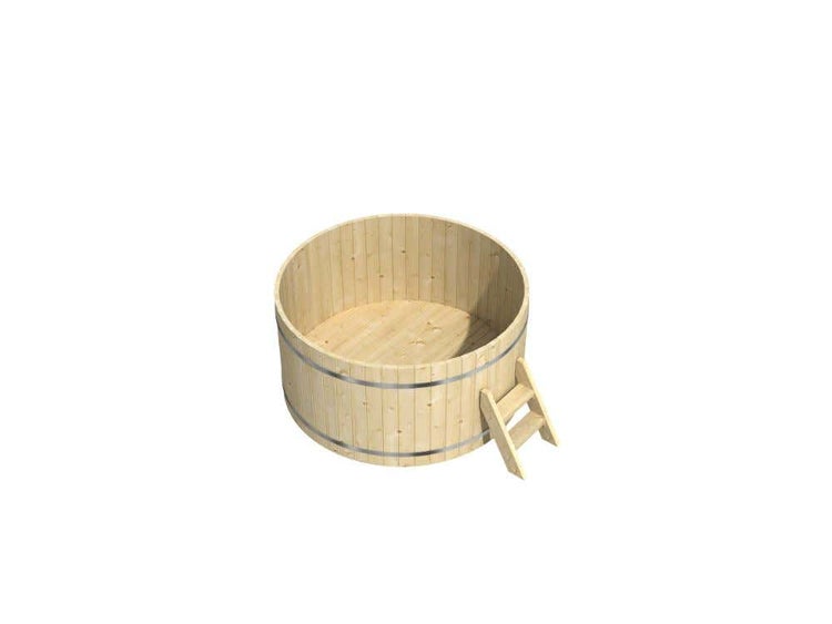 FinnTherm Badefass Bergen aus Holz mit Montagematerial, Naturbelassen