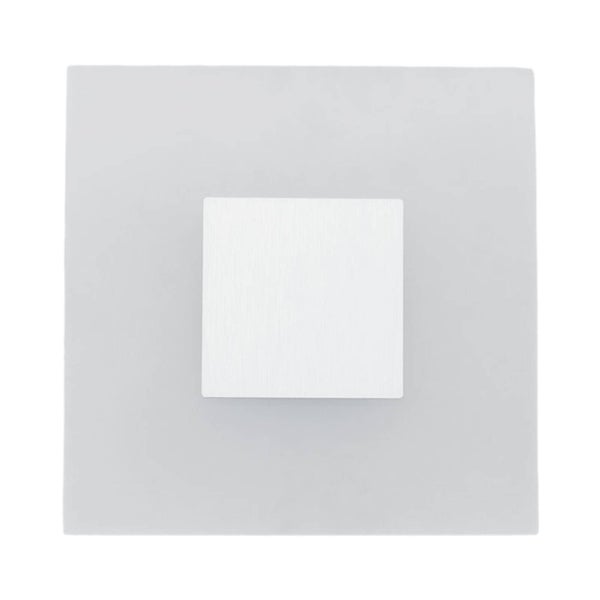Quadratische LED-Wand- und Deckenleuchte aus Metall in Weiß, modernes minimalistisches Design.