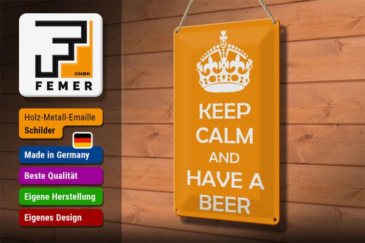 Blechschild Spruch 20x30cm Keep Calm and have a beer