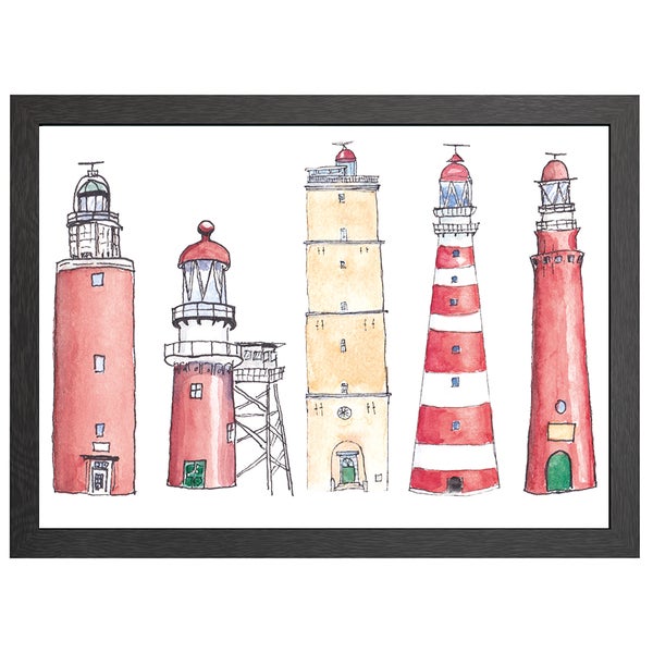 Ohne Text Wattenturme Borkum Poster Im A2-Rahmen - Joyin