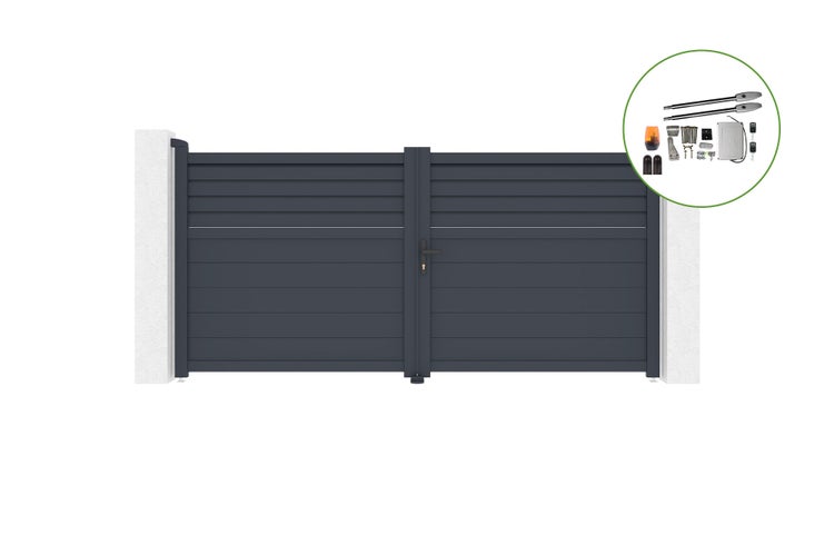 Kompletter Satz für einen Torantrieb mit Steuerung, Lichtschranke, Blinkleuchte und zwei Handsendern.