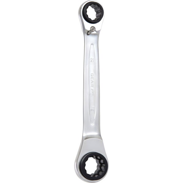 KS TOOLS 4 in 1 GEARplus umschaltbar Doppel-Ratschenringschlüssel 21 x 22 x 24 x 27 mm - 503.4553