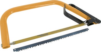 Bügelsäge mit Sägeblatt für Holz und Ersatzsägeblatt für Gartenarbeiten
