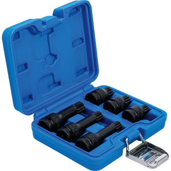 Steckschlüsseleinsatz Set in einem blauen Kunststoffkoffer