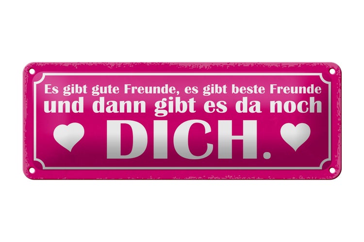 Blechschild Spruch 27x10cm es gibt beste Freunde und DICH Dekoration