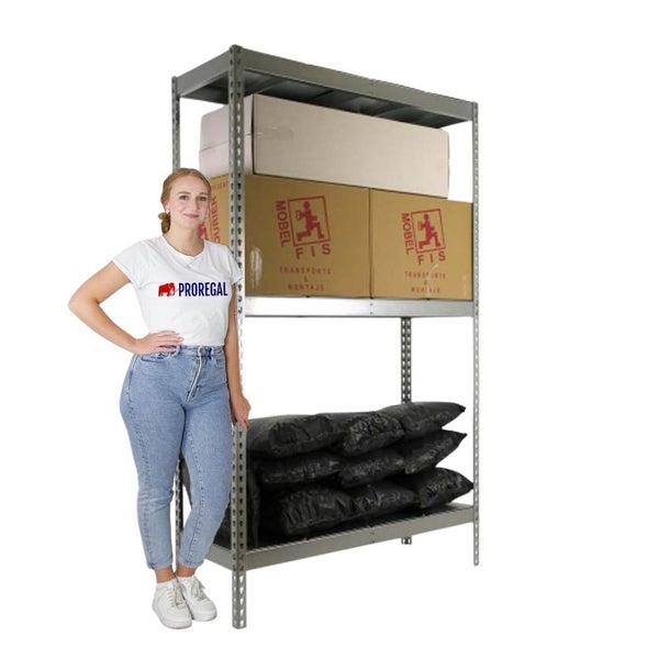 PROREGAL Schwerlastregal Metal Beast Three HxBxT 200 x 210 x 60 cm Fachlast 500 kg Verzinkt