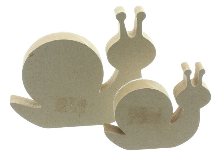 FRANK FLECHTWAREN | Schnecke Happy, 2er Set, MDF, BAUMWOLLE, 13 x 2,5 x 11 cm, 18 x 3 x 16,5 cm