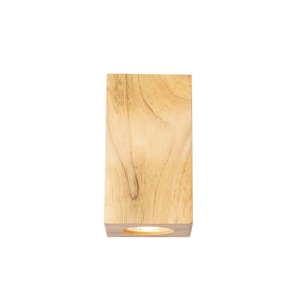 Rechteckige Wandleuchte aus Holz mit integrierter LED Beleuchtung