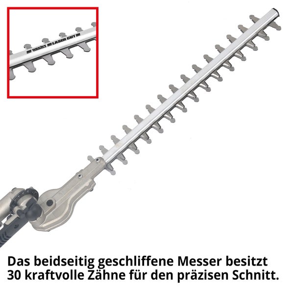 Heckenschere mit lasergeschnittenen Zähnen