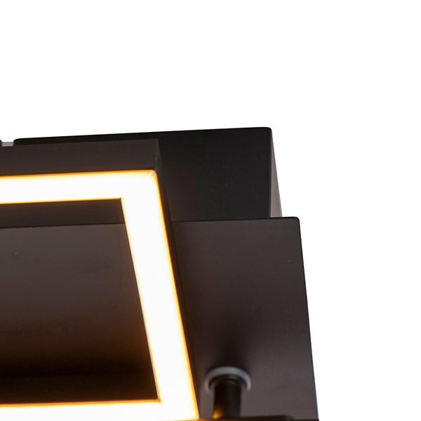 Detailaufnahme einer Deckenleuchte mit quadratischem LED-Rahmen