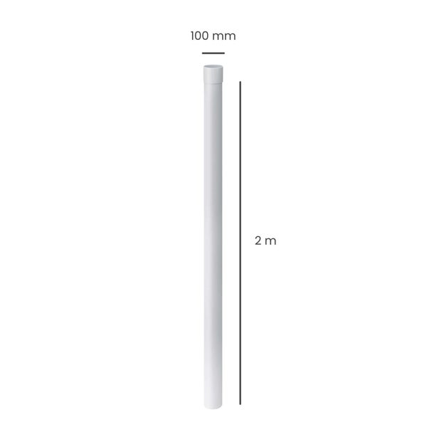 Kunststoffrohr mit einem Durchmesser von 100 Millimeter und einer Länge von 2 Meter.