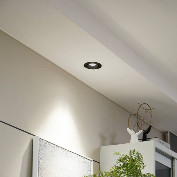 Arcchio LED Hochvolt Einbaustrahler Harcos (Modern) in Schwarz aus Aluminium (1 flammig, ) - Strahler Einbauleuchte Deckenleuchte Wandleuchte Wohnzimmerleuchte