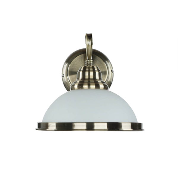 Wandleuchte mit halbrunder Glasabdeckung