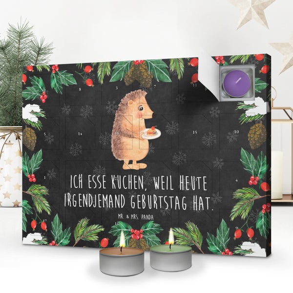 Mr. & Mrs. Panda Duftkerzen Adventskalender Igel Kuchenstück - Schwarz