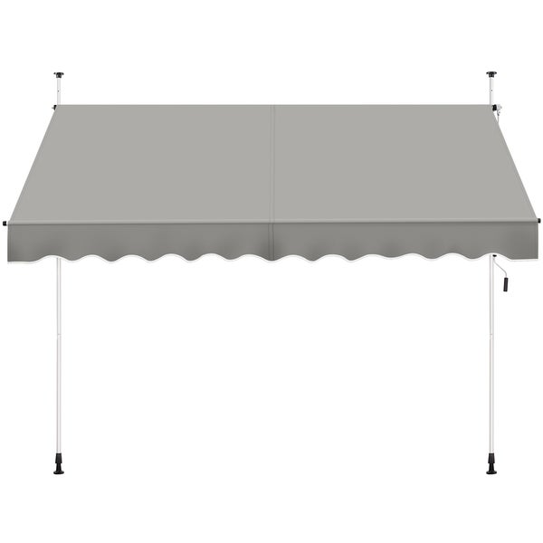 Freistehende Markise mit Stoffdach und Stützpfosten
