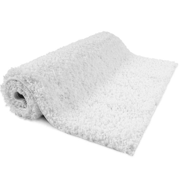 FLOORDIREKT Badematte Sky Soft - Reckteckig - Rutschhemmende Rückseite - Weiß - 50 x 60 cm