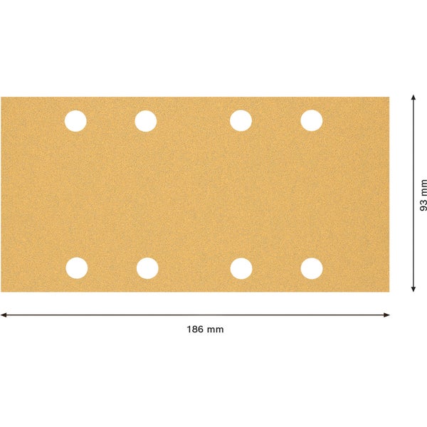 Bosch 50x Expert C470 Schleifpapier mit 8 Löchern für Schwingschleifer 93 x 186 mm G 80 - 2608900937