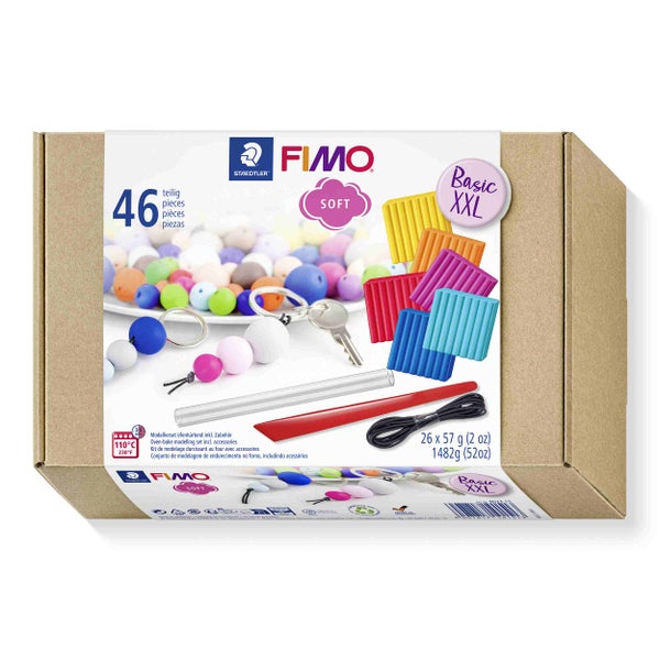 Fimo Soft Basic XXL Set mit 46 Teilen in Kartonverpackung
