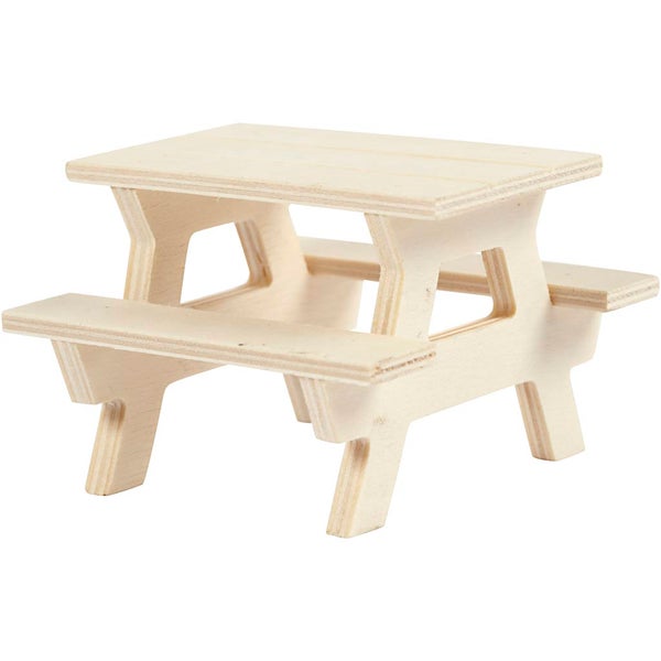 Creativ Company  Picknick-Tisch mit Bank, H 5,5 cm, L 8 cm, 1 Stk