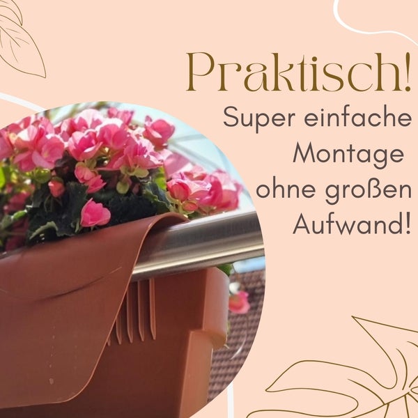 Balkonkasten mit Blumen zur einfachen Montage.