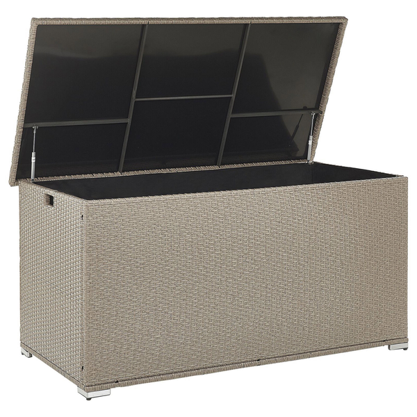 Aufbewahrungsbox MODENA Polyrattan 155 cm 75 cm Taupe