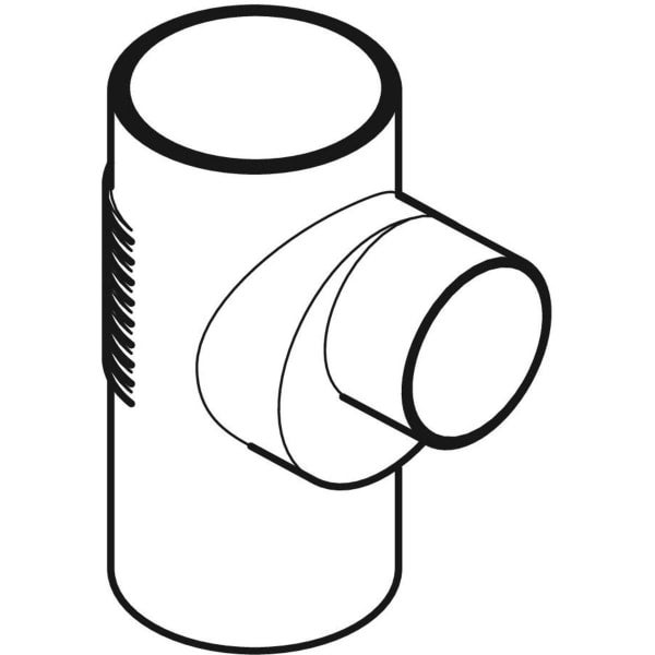 Schematische Zeichnung eines T-Stücks für Rohrleitungen.