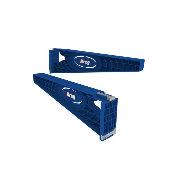 Kreg Schubladen-Montagehilfe aus blauem Kunststoff im 2-teiligen Set.