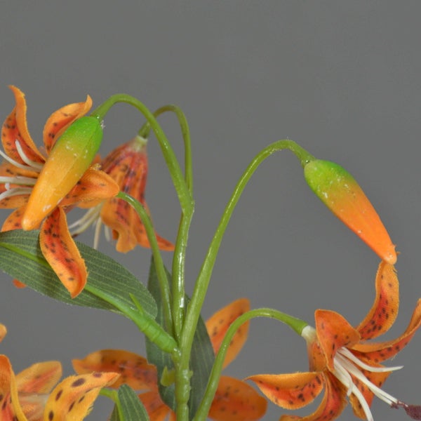 Tigerlilie künstlich ARAMAIO, orange, 80cm - Kunst Tigerblume/Pfauenlilie Textilblume