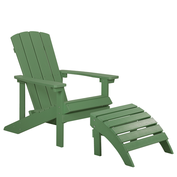Gartenstuhl ADIRONDACK mit Fußstütze Grün
