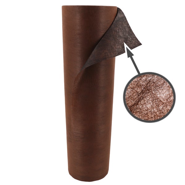 Rolle braunes Unkrautvlies mit Vergrößerung