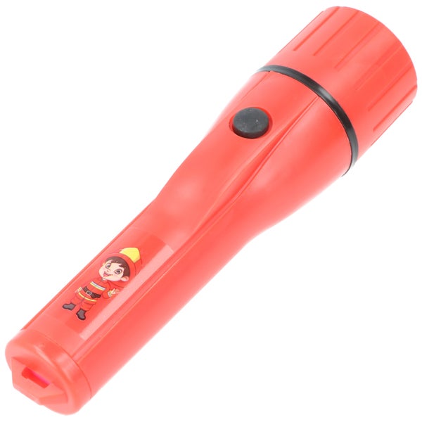 LED Kindertaschenlampe im tollen Feuerwehrmann Design, einfach zu bedienen, nur 135 Gramm schwer, Lieferung erfolgt mit 2x AA Batterien