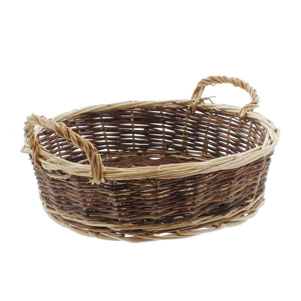 FRANK FLECHTWAREN | Schale Natur/Weiß, mittel, WEIDE, Ø 27 x 8 cm