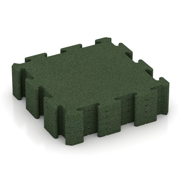 Fallschutz-Puzzlematte Fallschutzmatte Fallschutzplatte- 50x50x3 cm | 1,25 m² - 5er Set grasgrün | rutschfest, witterungsbeständig, frostsicher | einfacher Aufbau durch Puzzle-Verbindung | WARCO