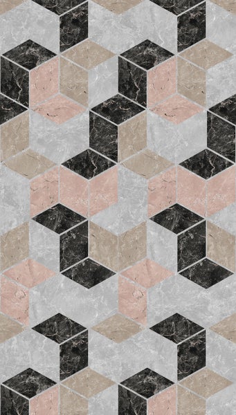 Dekorplatte mit Würfelmuster in Marmoroptik