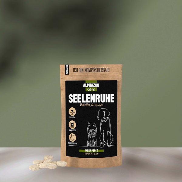 ALPHAZOO Seelenruhe Tabletten 75g für Hunde I Natürliche Entspannung bei Unruhe