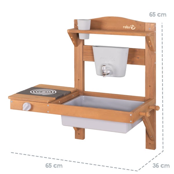 ROBA Spiel- und Matschküche zum Hängen, Outdoor FSC, teak