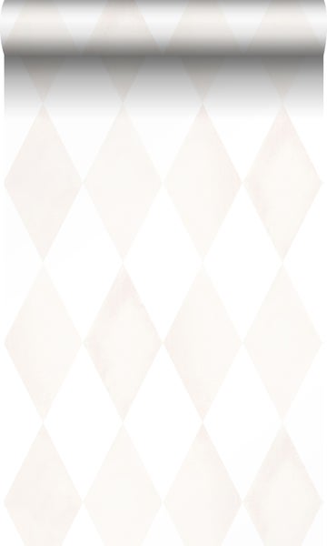 Origin Wallcoverings Tapete Karomuster Crème-Beige und Weiß - 53 cm x 10.05 m - 337216