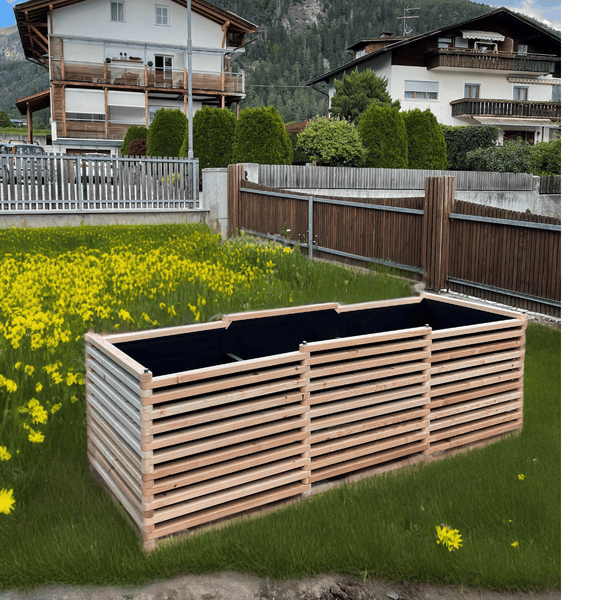 Kaiserbeet Hochbeet Maximiliann -Rechteck mit vormonierten Luftdurchlässigen Vlies 270 x 94 x 77 cm