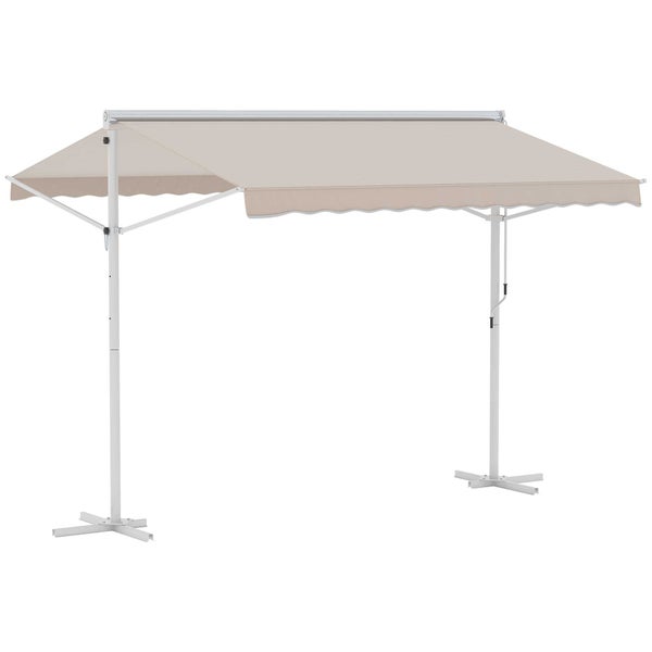 Outsunny Standmarkise, 300cm x 295cm x 255cm, Metall+Polyester, Cremeweiß