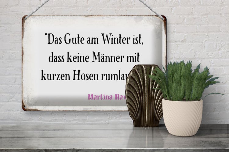 Blechschild Spruch 30x20cm Gute am Winter keine Männer mit