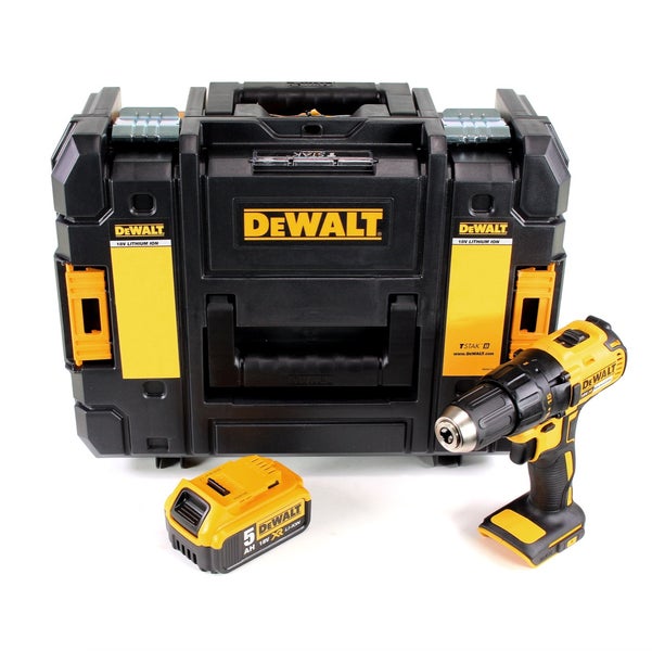 DeWalt Akku Bohrschrauber 18 Volt mit 5 Amperestunden Akku und TSTAK Werkzeugkoffer