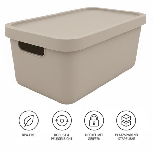 Aufbewahrungsbox aus Kunststoff mit Deckel