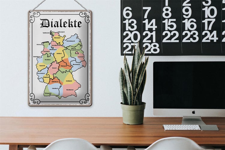 Blechschild Spruch 20x30cm Dialekte Karte Bundesländer