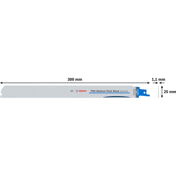 Bosch PRO Medium-Thick Metal precise S1237BEF Blatt 1,1 x 25 x 300 mm 5-tlg. - 2608658996