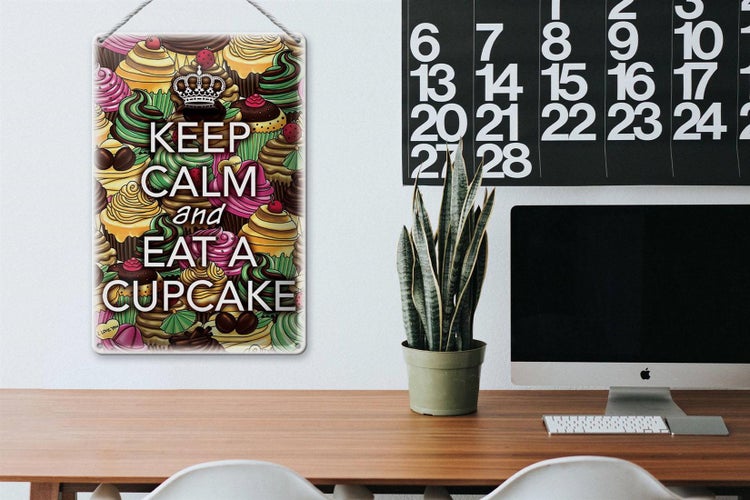 Blechschild Spruch 20x30cm Keep Calm and eat a Cupcake