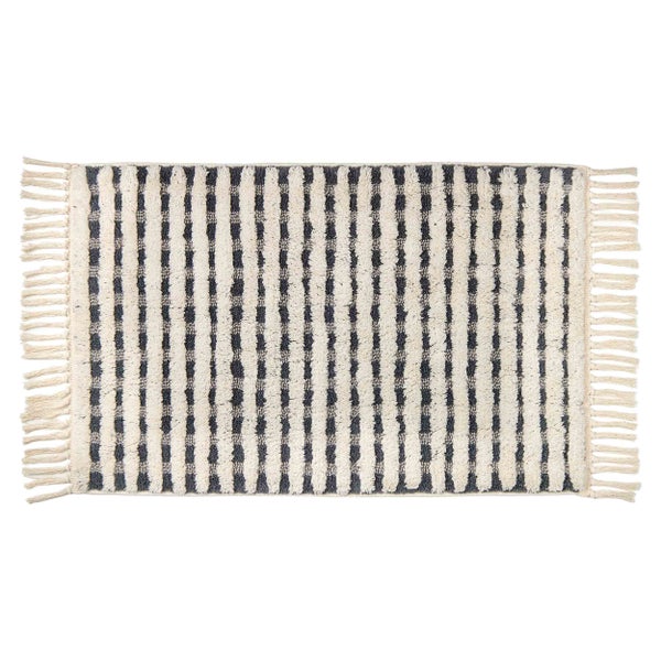 Teppich mit Streifenmuster und Fransen