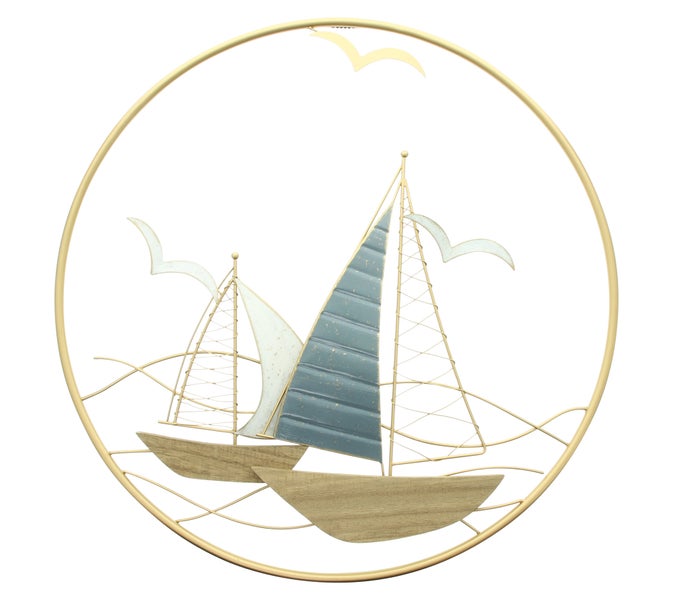 FRANK FLECHTWAREN | Metallbild Regatta, D: 56 cm, METALL